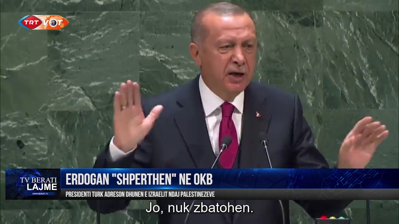 ERDOGAN 'SHPERTHEN' NE OKB TREGON DHUNEN E IZRAELIT NDAJ PALESTINEZEVE