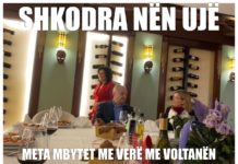 Fotot: Ilir Meta dhe Voltana Ademi po përmbyten me verë