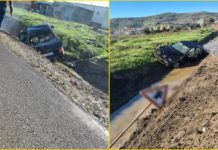 Aksident në Fier, tenton të parakalojë, ‘Benz’-i përfundon në kanal