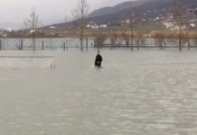 Vjosa gati të dalë nga shtrati, përmbytet tregu i Mifolit, edhe Derviçiani nën ujë