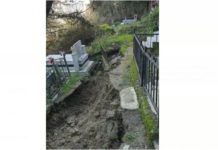 Reshjet e dendura të para disa ditëve, dëmtohen 4 varre nga rrëshqitja e dherave. Autoritetet thërrasin familjarët (EMRAT)