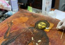 Berat/ Restaurohet ikona “Joan Pagëzori në Këmbë” e Kostandin Zografit