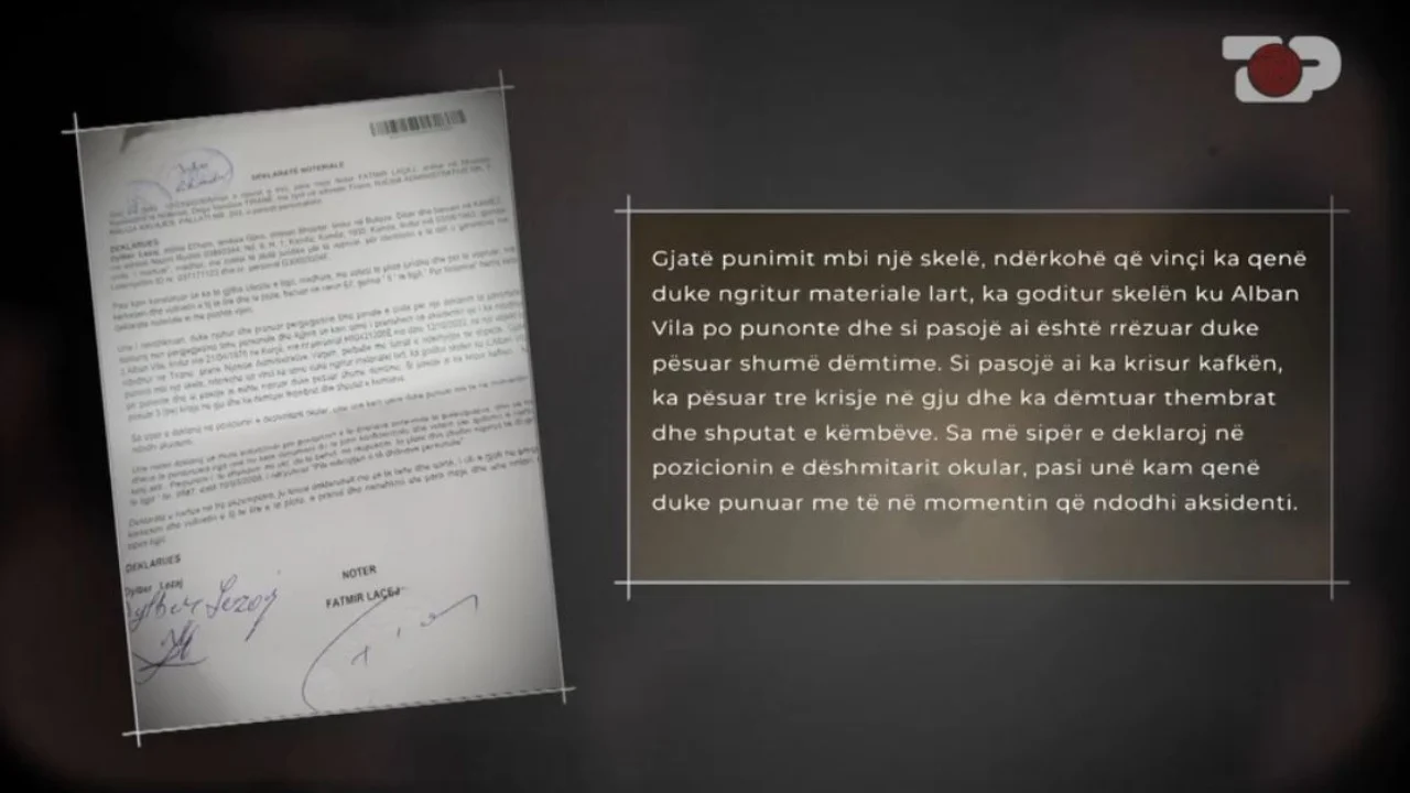 U rrëzua nga skela, por manipuluan dëshmitarët dhe aktet, fajin ia lanë punëtorit… 1 inside sd 2