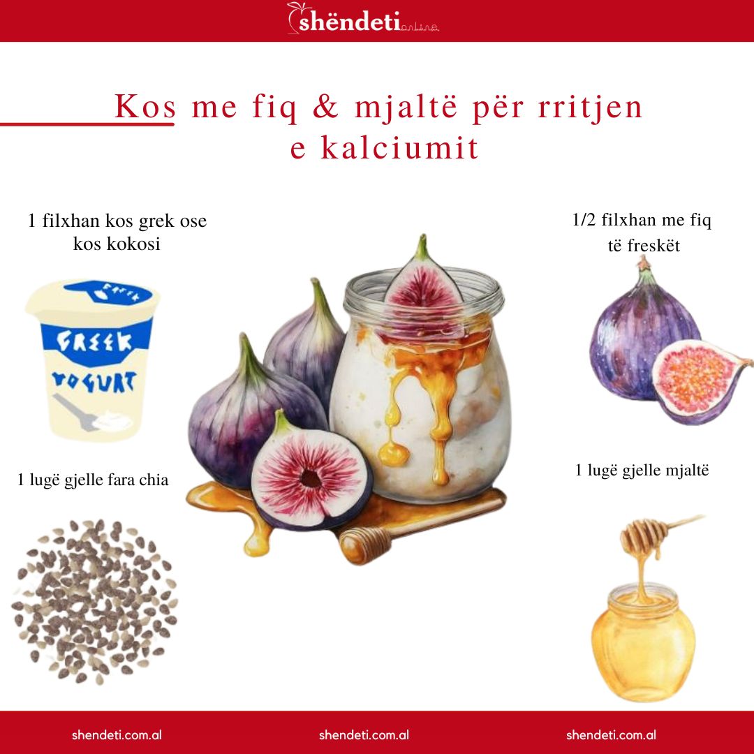Kos me fiq & mjaltë për rritjen e kalciumit