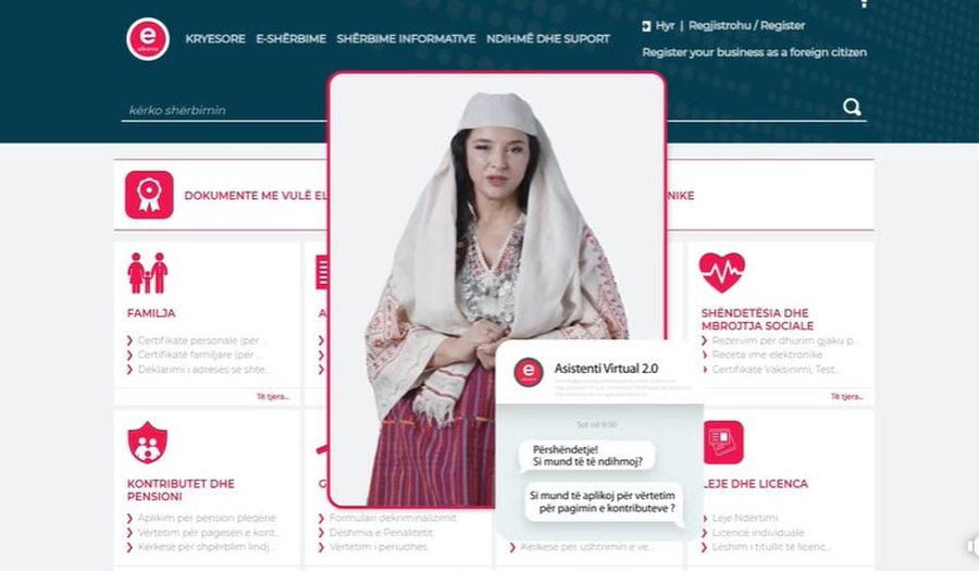 “Diella” nga Zadrima, asistentja e re virtuale me zë e figurë te e-Albania