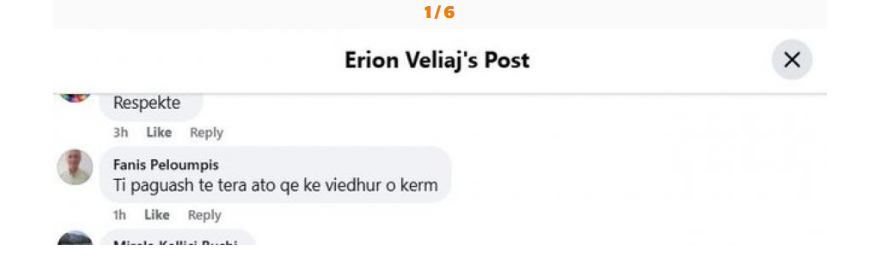 ‘Nga aty ku je, i ke larë çorapet?’/ Komentuesit ‘masakrojnë’ kryebashkiakun e arrestuar Erion Veliaj 5 a0f536ec293ede8f491961d42cfa32a1