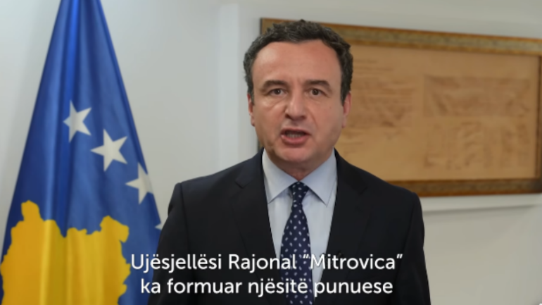Kurti njofton në serbisht: 121 vende pune të hapura në Ujësjellësin Rajonal “Mitrovica” në veri