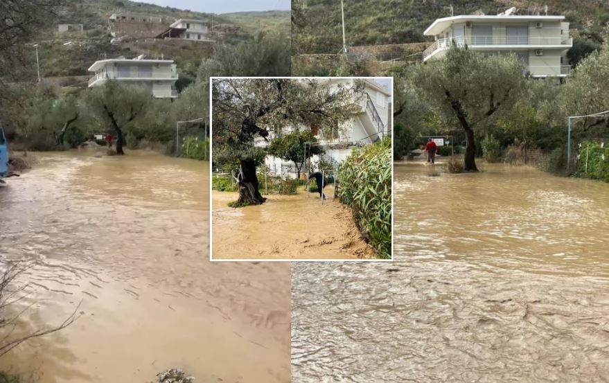 Rrugë, oborre dhe banesa nën pushtetin e ujit! Përrenjtë dalin nga shtrati, përmbytet Qeparoi, baltë dhe inerte në disa akse 3 himare permbytje