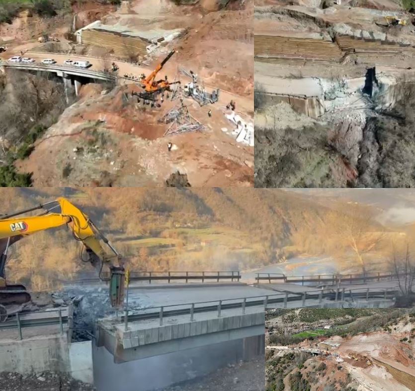Demontimi i urës së Dragostunjës, shihni pamjet me dron nga rruga e dëmtuar tek ‘Arrat e Gurrës’ 7 rruga ura e dragostunjes ok