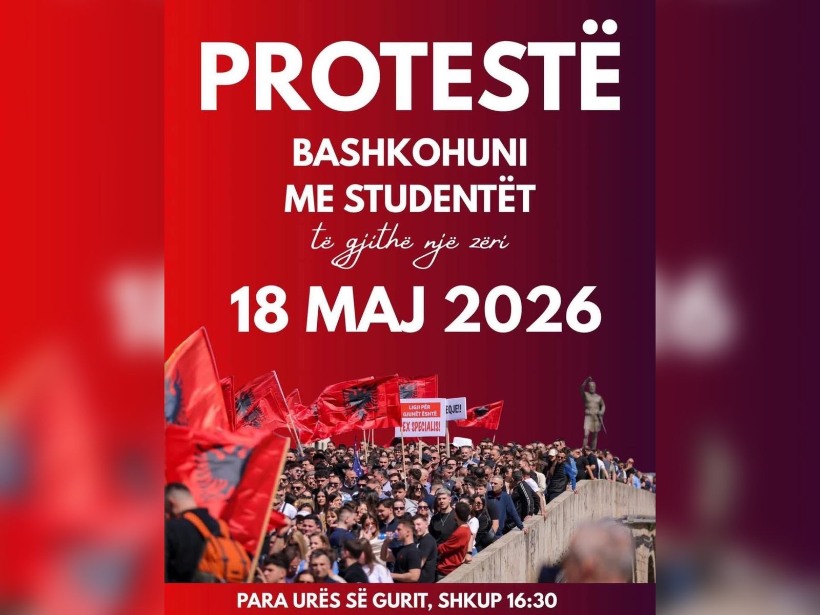 Protesta e radhës në 18 maj/ Shkëlqim Hajdari mbështet studentët në Shkup: Të mbrojmë gjuhën shqipe dhe identitetin kombëtar