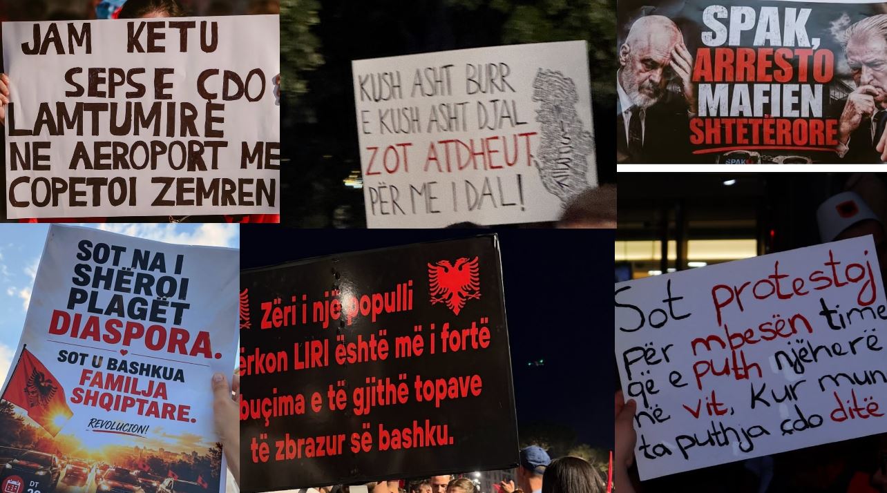 “Çdo lamtumirë në aeroport më copëtoi zemrën”/ Protestuesit “pushtuan” mbrëmë Tiranën, pankartat pikante të ditës së 21 të revoltës: Rama ik, Shqipëria s’pret më! 2 1111 11