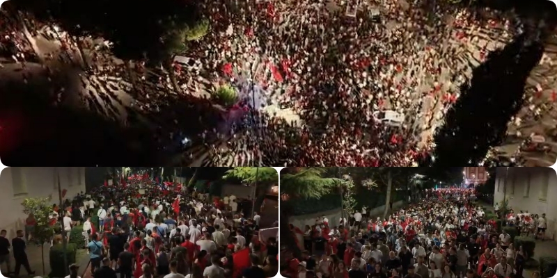 LIVE- Tirana “vlon” nga protestuesit/ Shqiptarët në shesh, kërkohet largimi i Ramës: Revolucion, Shqipëri e Re! 9 foto DRON TIRANE