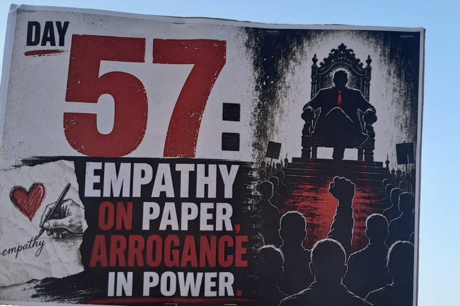 FOTO- “57 ditë, empati me fjalë, arrogancë me vepra”/ Protestuesit i përgjigjen Ramës: Ti thua se mund të vini deri në 2029, ne themi nesër edhe më shumë 14 5 1