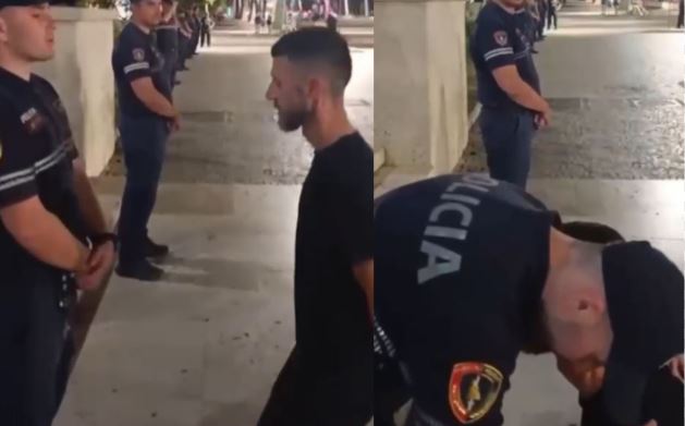 Moment prekës! I liruar nga qelia, Niko Qarkaj puth duart e policëve, efektivët e përqafojnë 6 Capture 93