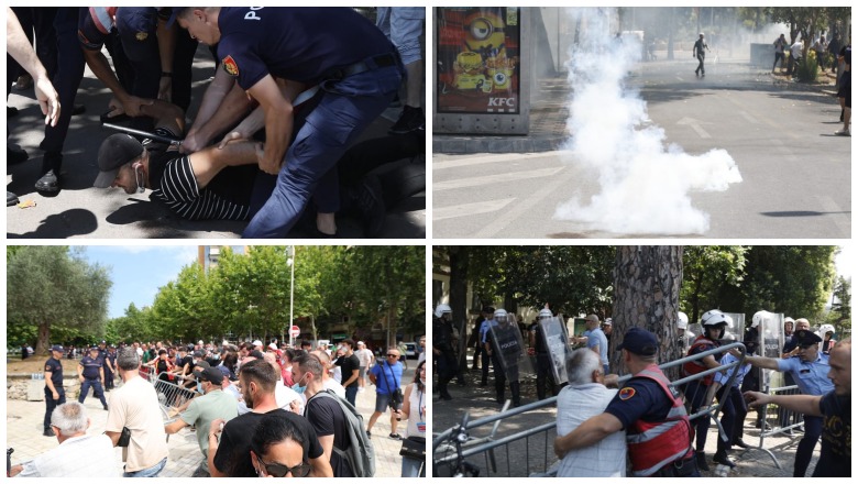 Rreth 5 orë revoltë për dorëheqjen e Ramës! Qytetarët rrethojnë Parlamentin, përshkallëzohet protesta – përplasje, të shoqëruar dhe efektivë të lënduar 7 proteste tiranee