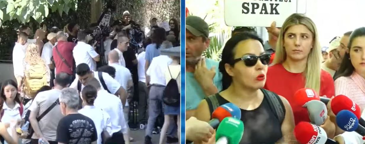 “Atdheu është në rrezik!”, qytetarja mesazh nga protesta para SPAK: Duhet të jemi të gjithë këtu! 1 protestueska ok