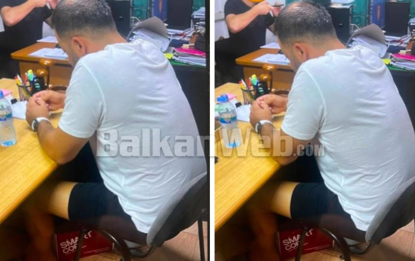 FOTO/ Përballë agjentëve dhe me kokën ulur, Ergys Agasi brenda ambienteve të Policisë pas arrestimit në Durrës 2 asdasdasdasdasd 1