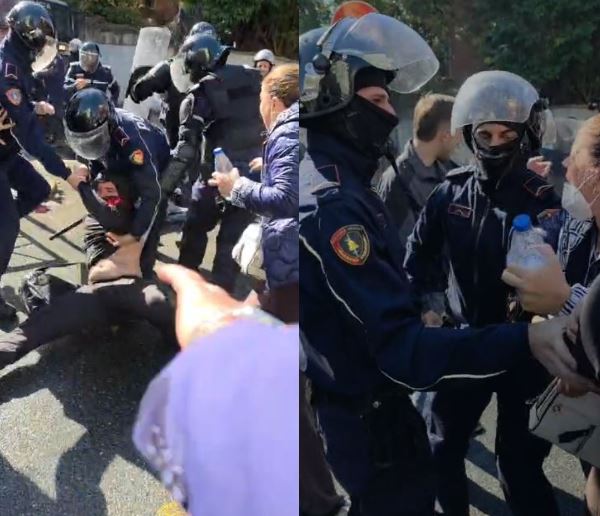VIDEO- Pamje të rënda nga protesta para Ministrisë së Arsimit/ Dhjetëra policë rrethojnë adoleshentin dhe e tërheqin zvarrë në rrugë 15 rruga durresit dhuna